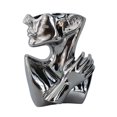 thumbnail image 3 of Jarrón moderno con forma de cabeza, maceta creativa, escultura de arte abstracto, maceta Plata, 3 of 9