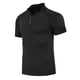 thumbnail image 1 of Blusa y camisa de manga corta con cuello alto para hombre, informal, de color liso, con media cremallera, manga corta, transpirable, deportiva, elástica, de licra, 1 of 7