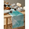 thumbnail image 3 of Marble Aqua, Table Runner Gradient Gold Aesthetics Abstract Minimalist Art Tablerunners 18 x 72 Inch, Table Decorations Tabletop Scarf for Summer Gathering Holiday Farmhouse Kitchen Dining Decor, 3 of 6
