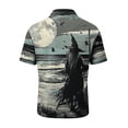 thumbnail image 5 of BRANROY Halloween Active Golf Shirts Men - Funny Graphic Short Sleeve Button Down Casual Polo Tops with Novelty Print and Breathable Mesh for Summer Vacation,Beige L, 5 of 7