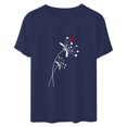 thumbnail image 4 of yievot Chemises pour Femmes Mode Manches Courtes Col Rond Impression de la Saint-Valentin Chandail Décontracté T-Shirt Hauts Chemise, 4 of 5