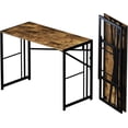 thumbnail image 4 of Folding Computer Desk inch Writing Gaming Computer Camping Desk  No Assembly Required Home Office Table  Mahogany, 4 of 6