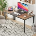 thumbnail image 2 of BeesClover Computer Desk, Large Home Office Desk with Black Metal Frame, Modern Simple Style Gaming Desk, Sturdy Writing Workstation for Study, Home, Office, 2 of 8