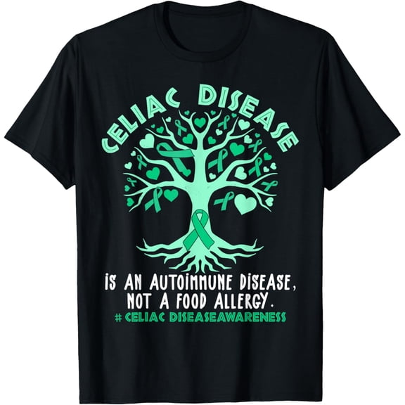 t-shirt Celiac Disease Is An Autoimmune Disease, Not A Food Allergy T-Shirt mens,black,women,funny,journey,Crew Neck, Short Sleeve,custom clothing patterns.gift