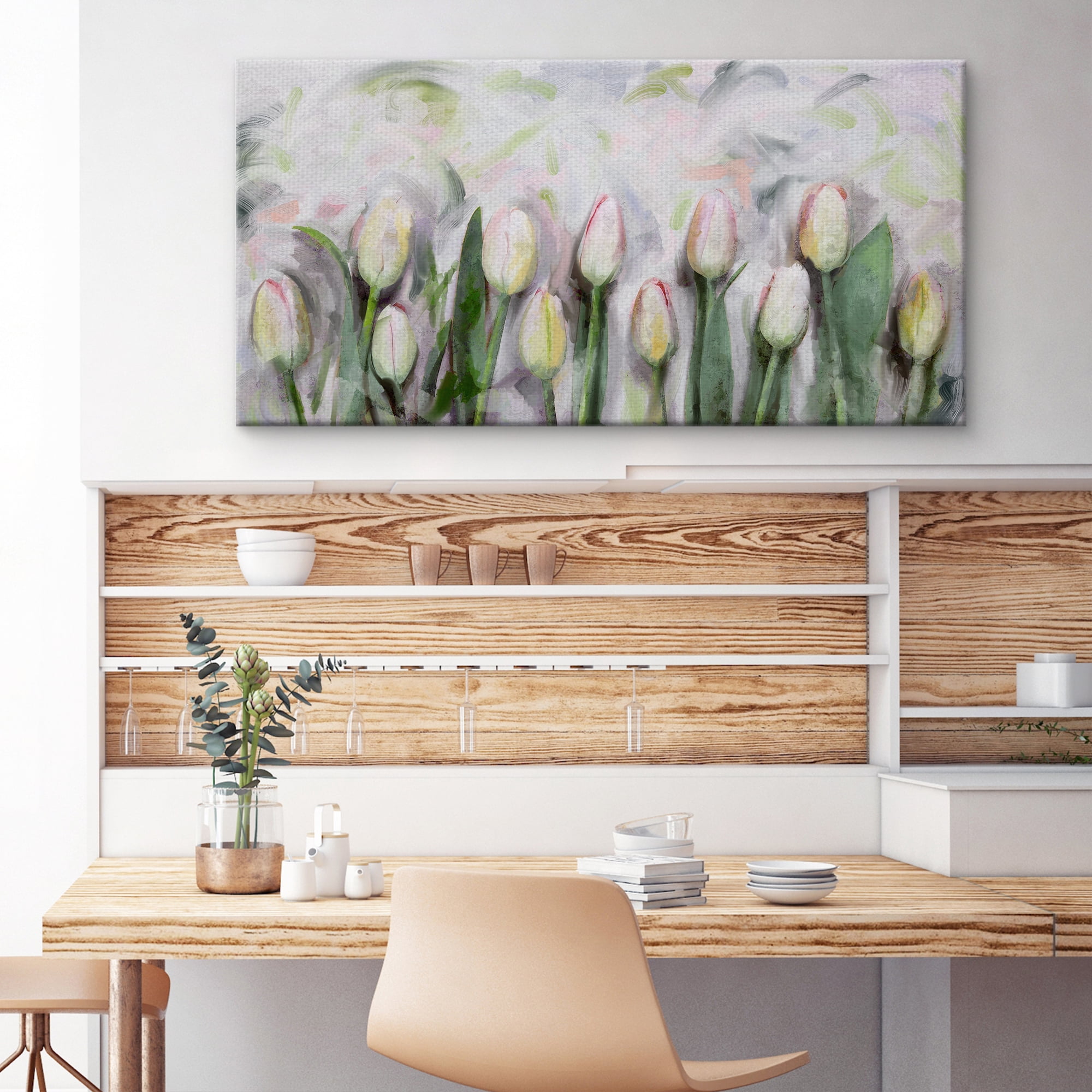 Fine Art Canvas Les Tulipes Tulip Garden by Studio Arts Canvas Art Print