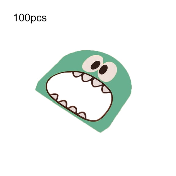 Ayyufe Candy Bag; Pack of 100 Cartoon Monster Print Cookie Candy Biscuit Bags Self-adhesive Gift Bag; Green