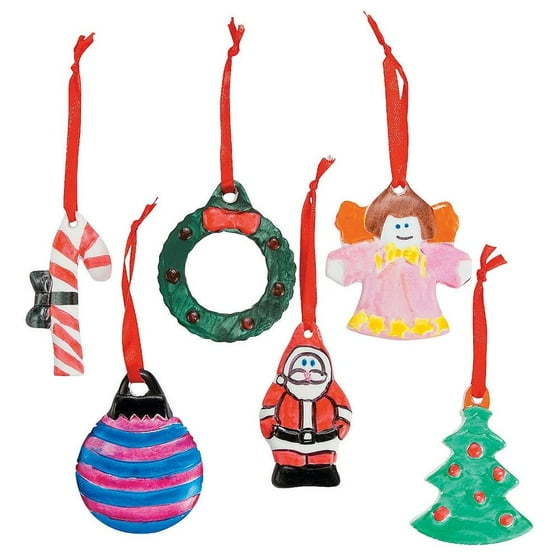 Set Of 12 Blank Unpainted DIY Ceramic Christmas Ornaments - Walmart.com - Set Of 12 Blank Unpainted DIY Ceramic Christmas Ornaments - Walmart.com