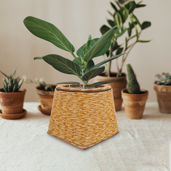 CATIEBYE Rattan Planter Large Indoor Planter Basket Simple Design for Home Decoration 1Pcs