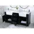 thumbnail image 4 of Elegant Decor Franklin 72" Wood Double Bathroom Vanity in Black, 4 of 6