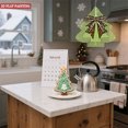 thumbnail image 5 of Stylish Metal Hanging Christmas Tree Wind Spinner - Green Outline with White Lines Decorative Bow & Golden Stars for Garden Decor, 5 of 7