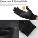 thumbnail image 5 of Guantes de Ciclismo, Pantalla Táctil Deportes Cálidos Guantes de Invierno, Guantes para Correr, Impermeables y Antideslizantes Ideal para Bicicleta Motocicleta Esquí Snowboard，L JAMW Sencillez, 5 of 5