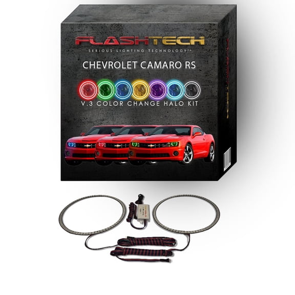 Flashtech RGB Multi Color Changing LED Halo kit for 2010-2013 Chevrolet Camaro Headlights