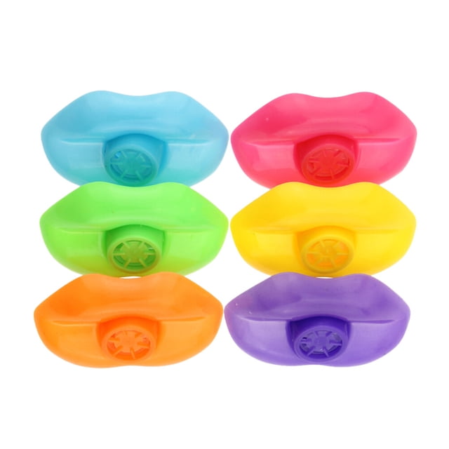 48PCS Plastic Lip Whistles Birthday Party Favors Party Noisemakers for Children Kids (Random Color)