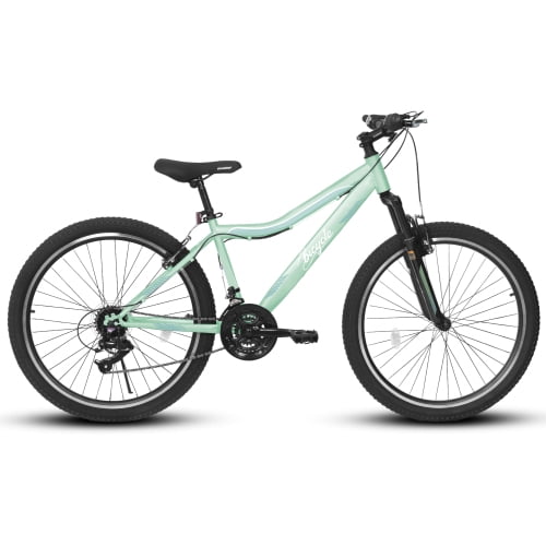 POVANLI  26 inch Mountain Bike Adults ages 14+ years aluminum frame shock absorbing front fork bike 21-speed Dual V-Brakes mountain Bicycles,85% assembled comfort adjustable seat,Gift(Black+Green)