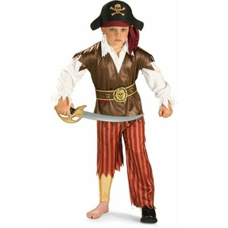 Child's Peg Leg Pirate Costume~Large 12-14 / Brown