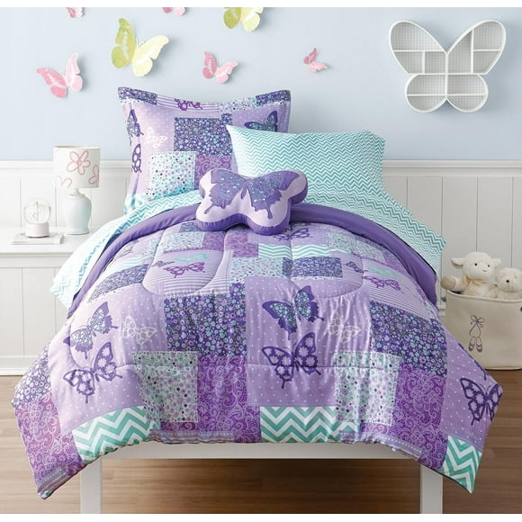 Mainstays Kids Butterfly Bed-in-a-Bag Bedding Set