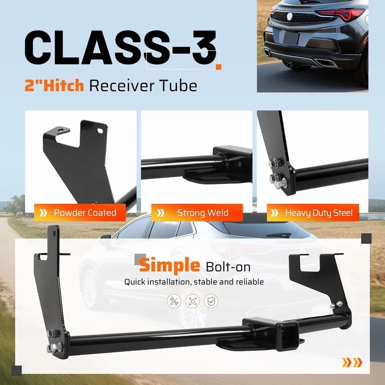 Genuine Trailer Hitch クラス3 ブラック Kojem, Trailer Hitch, 2-Inch Receiver, Class 3, Black Powder