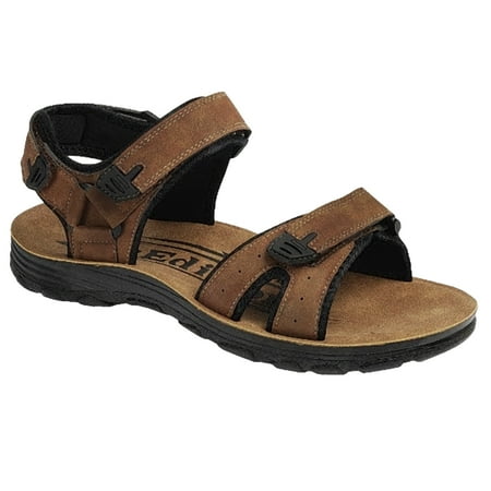 

SNJ Men s Open Toe Arch Support Casual Hook and Loop Sandal