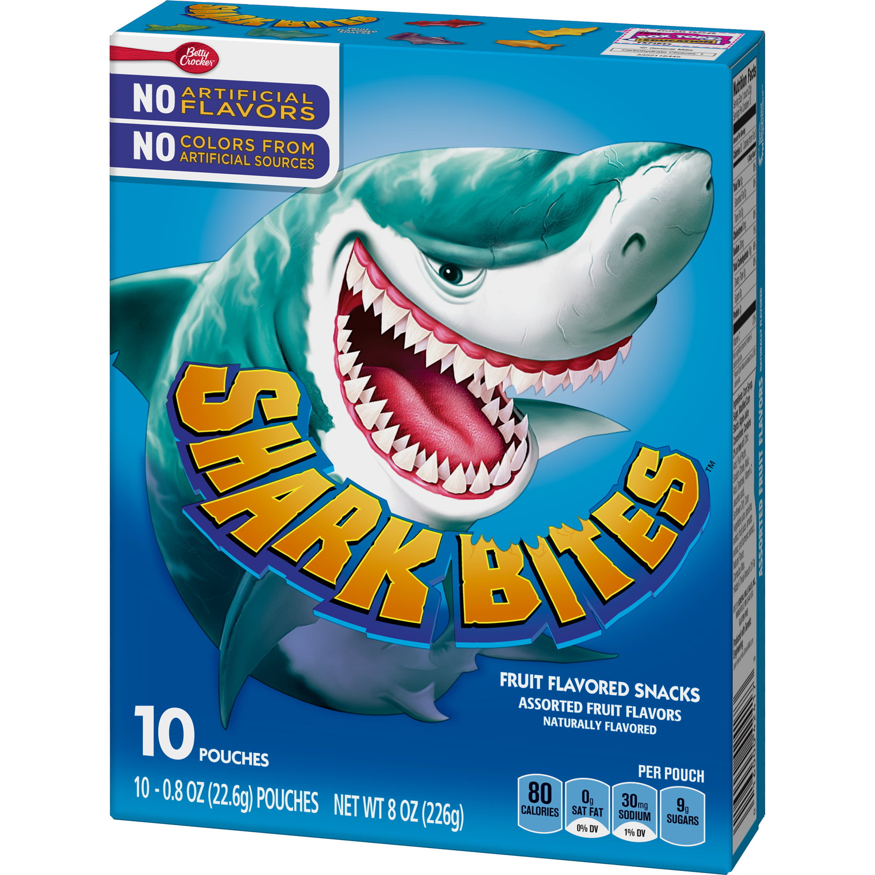Shark Bites Fruit Flavored Snacks Assorted Flavors 10 Ct 8 Oz