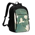 thumbnail image 1 of Naloa Lotus Golden Line Print Business Laptop Backpack,Laptop Bag Rucksack with USB Charging Port, Daypack for Work College Computer Men Women, 1 of 7