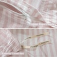 thumbnail image 2 of MooMee Striped Duvet Cover Set Oversized King 100% Washed Cotton Linen Like Textured Breathable 3-Piece (Greyish Pink& White Classic Stripes, 120"x98"), 2 of 8