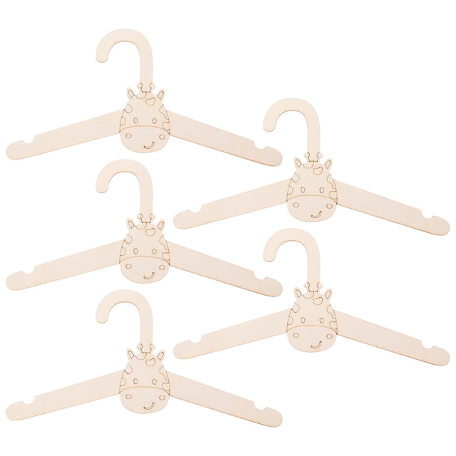 5 perchas de madera hechas a mano para bebé con caras de jirafa Bonitas perchas para ropa infantil Crea tu propio gancho para ropa, ideal para la guardería, la escuela y la decoración del hogar