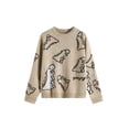 thumbnail image 1 of Diconna Tricot pour Adultes, Hauts à Manches Longues à Col Rond avec Imprimé de Dinosaures Dessin Animé, 1 of 5