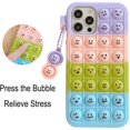 thumbnail image 1 of Push Bubble Relieve Stress Case para iPhone Xr Silicone Soft Pop Fidget Toys Rainbow Cover oso de fresa Electrónica, 1 of 4