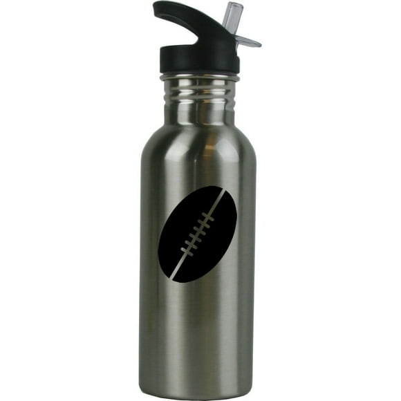 Personalized Custom Football Stainless Steel Water Bottle with Straw Top 20 Ounce Sport Water Bottle Customizable