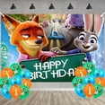 thumbnail image 2 of Zootopia 2 Birthday Party Decoration,Cute Animals Party Photo Background 5 x 3 FT ,Party Backdrop Supplies, 2 of 7