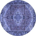 thumbnail image 1 of Ahgly Company Indoor Round Medallion Blue Traditional Area Rugs, 3' Round, 1 of 4