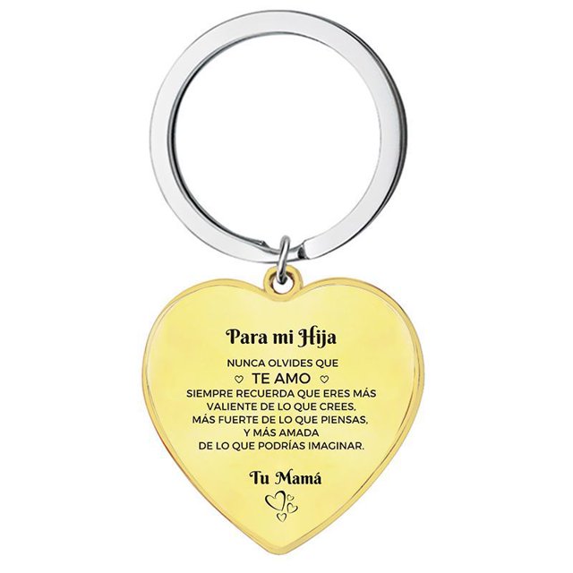 Collar de acero inoxidable con colgante de corazón de melocotón y llavero de amor, regalo de Navidad con personalidad