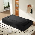 thumbnail image 2 of Corduroy Floor Sofa, Twin Size Sleeper Sofa Bed with 2 Pillows, Convertible Folding Mattress for Living Room, Guest Bed, No Assembly Required, Black, 2 of 8