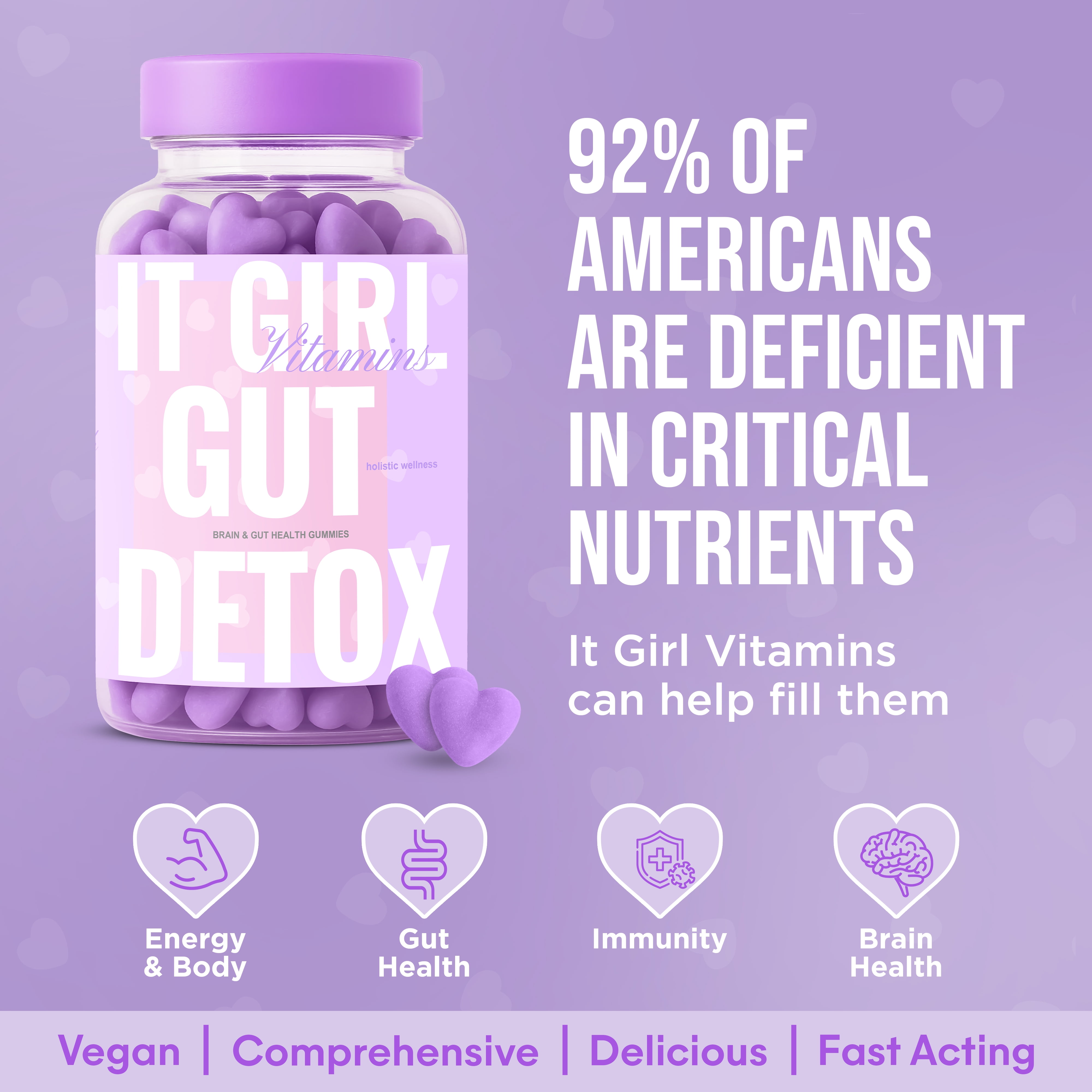 Daily Gut Health Gummies, Women's Multi-Vitamins & Superfoods + Natural Organic Detox, Digestive Enzymes, Probiotics 6 Billion CFUs, Debloat, Metabolism, Immunity, Vegan Wellness, 60 Count