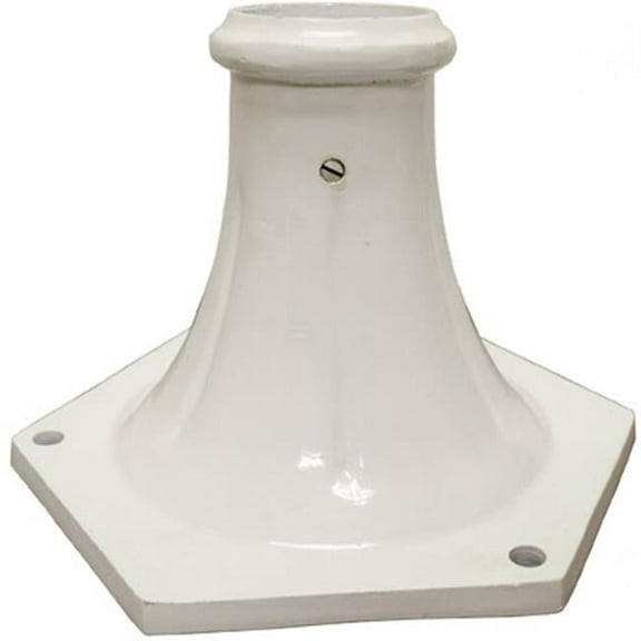 Dabmar Lighting BS300-W Surface Mounted Base for 3 in. O.D Round Post Galvanized Pipe,