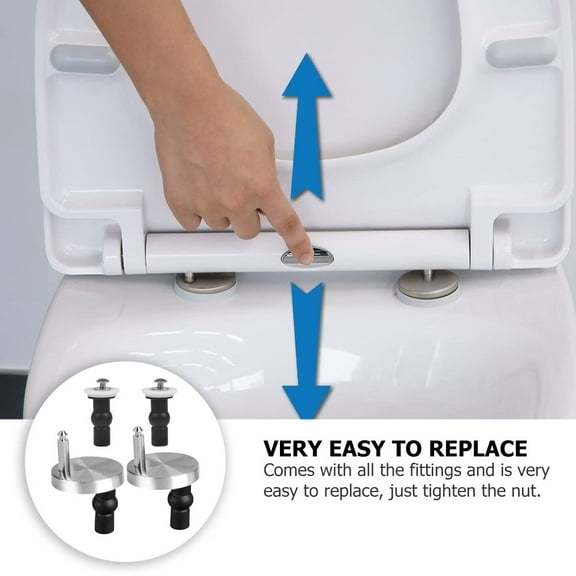 TABLZONE 4Pcs Metal Toilet Seat Hinges Set with Quick Release for Standard Toilet Seats