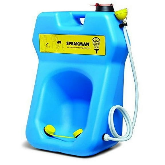 Speakman GravityFlo SE-4300 Portable Eyewash with Drench Hose, 20-Gallon, High Visibility Blue Plastic