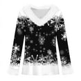 thumbnail image 4 of Birdeem Joyeux Noël Blouse Décontractée à Manches Longues Col en V pour Femmes, 4 of 12