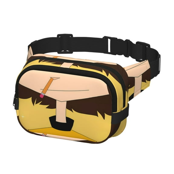 Lsque Sml Jeffy Pattern Square Double Layer Waist Bag, Durable Twill Fabric Waist Pack with Adjustable Belt,Outdoor Hiking, Running, Travel Waist Bag