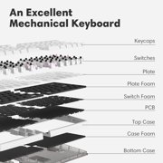 NocFree Wireless Split Mechanical Keyboard Tactile RGB Lighting Foam with Wooden Wrist Rest