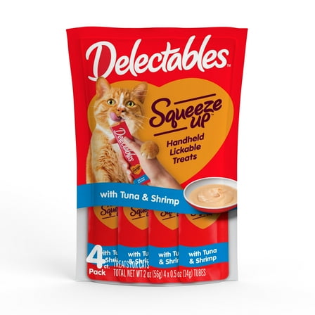 Delectables Squeeze Up Cat Treats Tuna & Shrimp, 4 Count