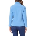 thumbnail image 3 of Chaqueta de forro polar con cremallera completa INSPIRE CHIC para mujer, abrigo de invierno de manga larga y cuello alto, color azul, 3 of 6