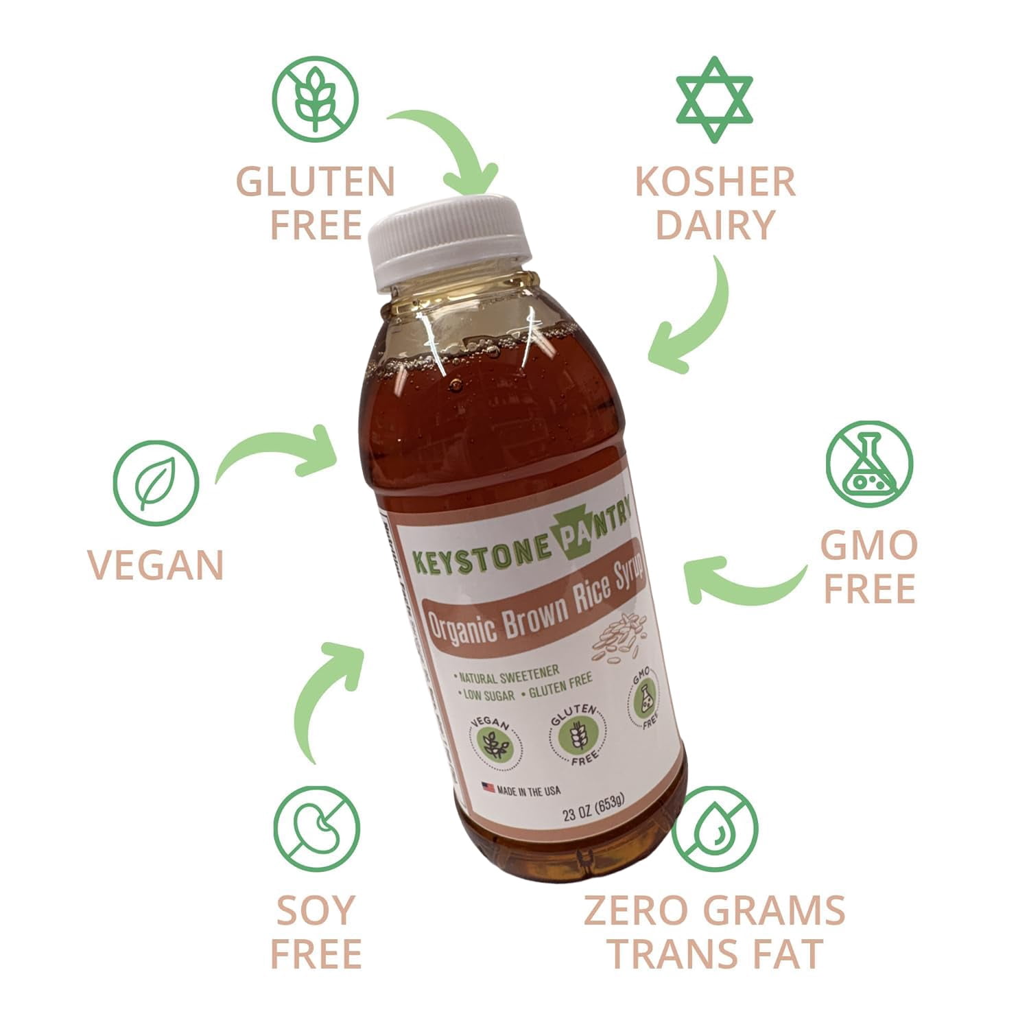 Keystone Pantry Organic Brown Rice Syrup - 3-pack - 23 oz Bottle - Corn Syrup Alternative