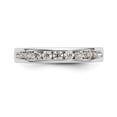 thumbnail image 4 of Solid 14K White Gold Nine Stone Diamond Channel Set Wedding Band Ring Size 6 (.468 cttw.), 4 of 8