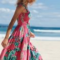 thumbnail image 4 of Fridja Robe Longue à Motif Floral à Col Carré Sans Manches à Pois pour Femmes, 4 of 8