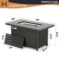 thumbnail image 4 of HAPPATIO 50,000 BTU Wicker and Aluminum Patio Fire Pit Table (Gray), 4 of 6