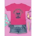 thumbnail image 3 of University of Life - Dark Emoji College Style Graphic Youth's T-shirt, 3 of 4