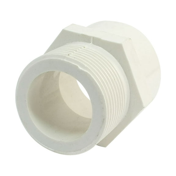 1 1/4"PT Male Hose Thread 40mm Slip Pipe Straight Connector Coupler White