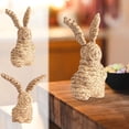 thumbnail image 2 of LSLJS Easter Rattan Rabbit Statue, Easter Decorations 7.5" Handmade Woven Straw Rabbit Figurine, Sitting Rabbit Crafts Vintage Tabletop Ornament Animals Statue Farmhouse Spring Decor for Home, 2 of 7