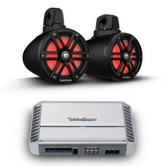 6.5 in. 225W Coaxial Marine Speaker - RGB Illuminated Black Grill